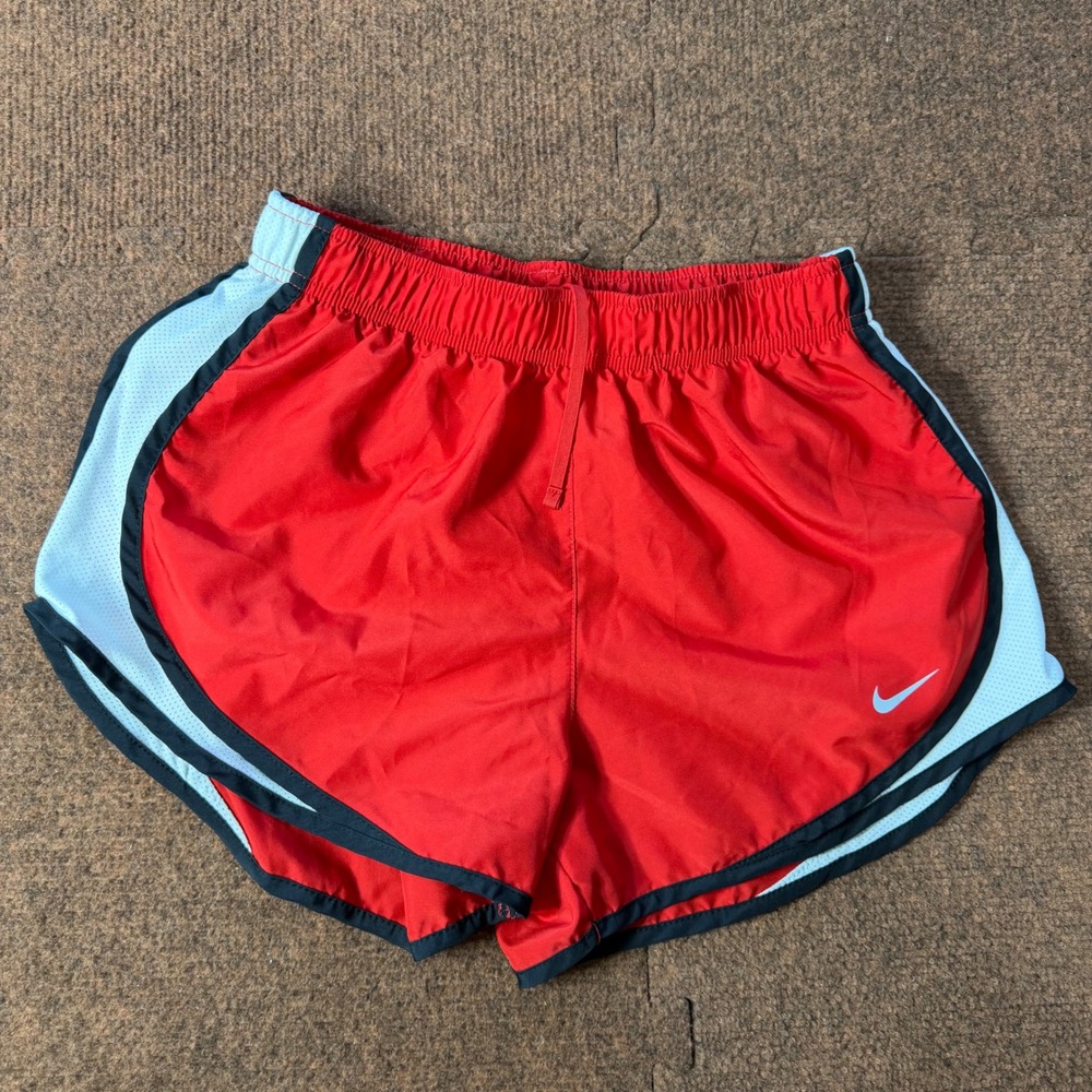 A+ Nike Tempo Running Shorts Red White Black Athletic‎ Training Gym Womens Small
